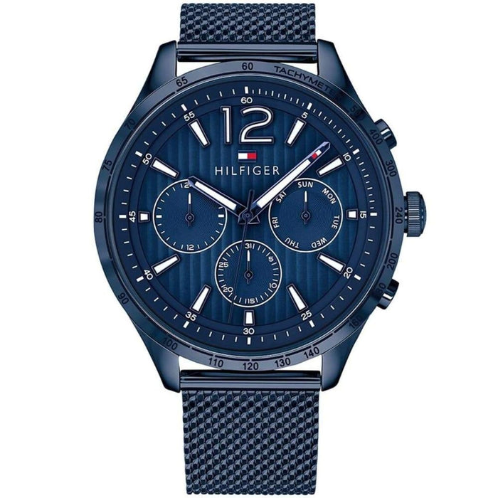 Tommy Hilfiger Men’s Blue Chronograph Watch with Mesh Bracelet 1791471 - Authentic