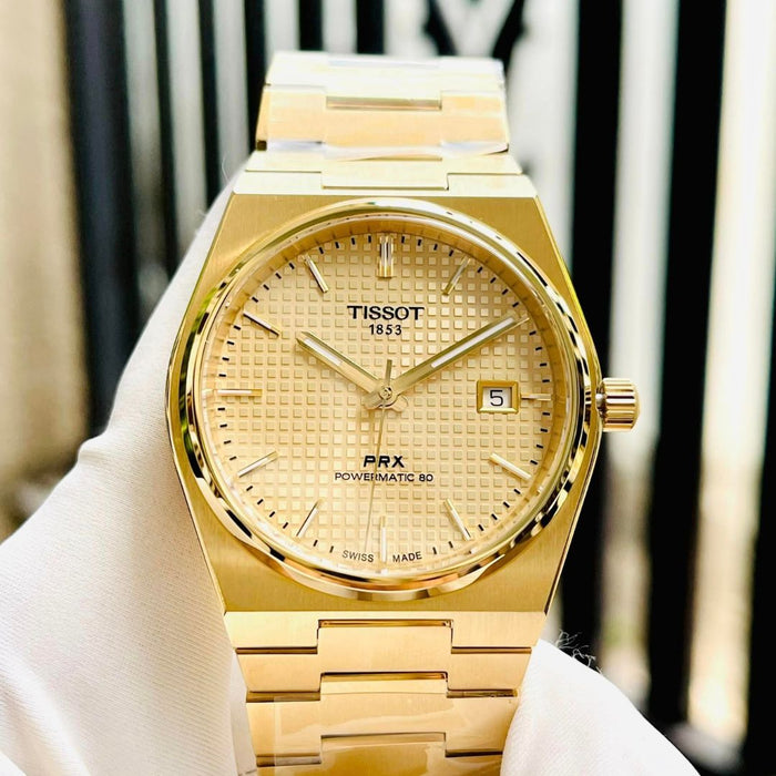 Tissot PRX Powermatic 80 – Full Gold Stainless Steel Automatic 40mm t137.407.33.021.00 - Swiss Factory