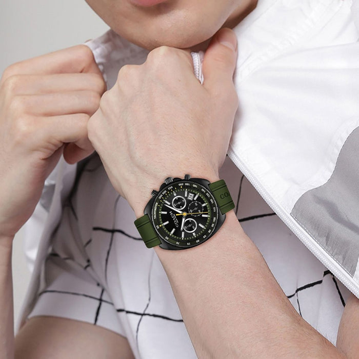 Coach Automatic Diver Watch 44MM – Green Silicone Strap & Stainless Steel Case 14602717 - Authentic