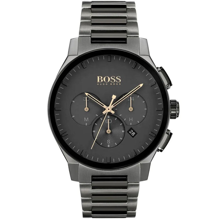 Hugo Boss Chronograph Watch – Black Dial / Gold Markers 1513814 - Authentic