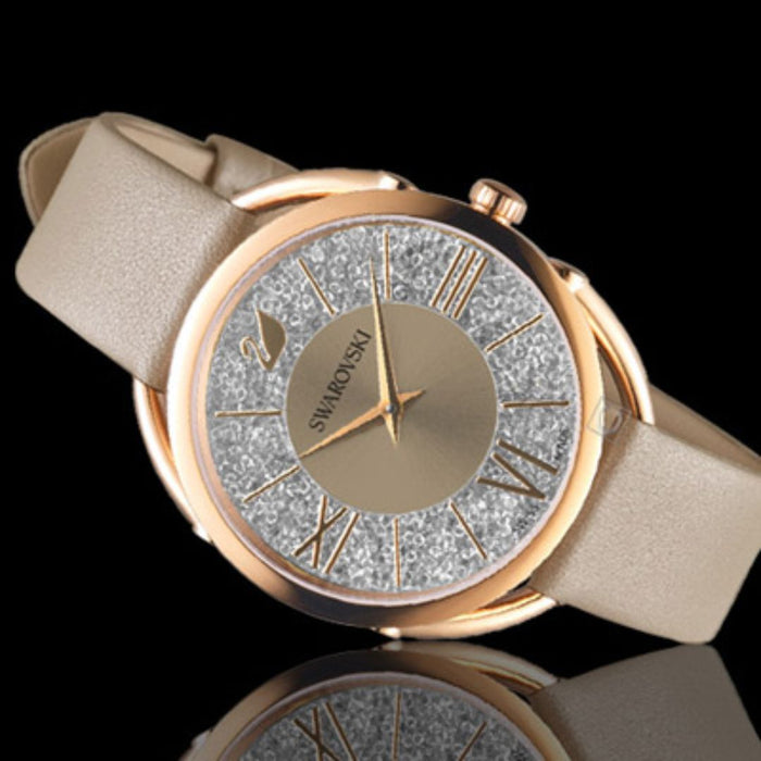 Swarovski Women’s Rose Gold Silver Crystal Watch – Swiss Made 5452455 - Authentic