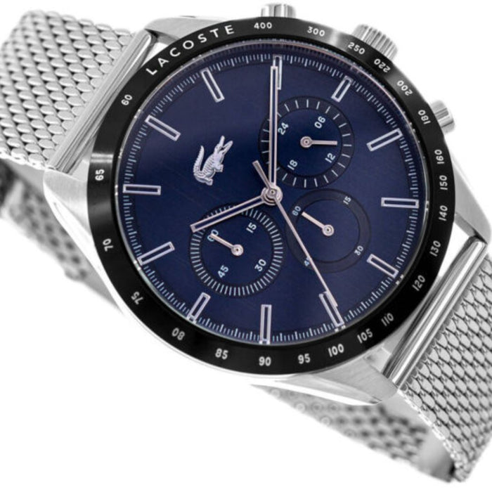 Lacoste Continental Silver Mesh Chronograph Men’s Watch - 2011163 - Authentic