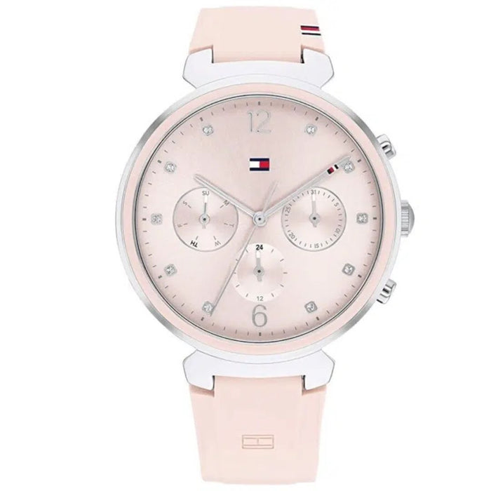 Tommy Hilfiger Women’s Pink Chronograph Watch with Silicone Strap 1782343 - Authentic