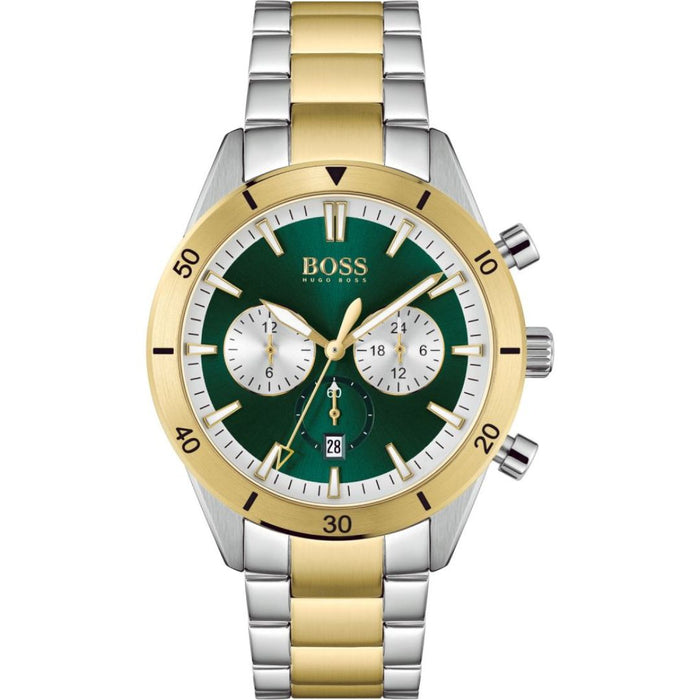 Hugo Boss Pioneer Chronograph – Green & Gold Two-Tone Men’s Watch 1513872 - Authentic