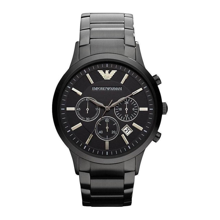 Emporio Armani Black Chronograph Stainless Steel Watch – AR2453 - Authentic