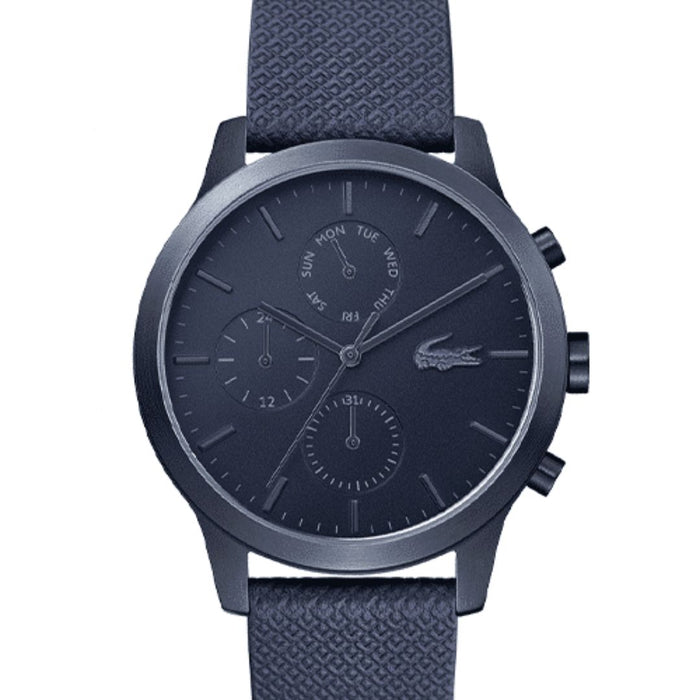 Lacoste Men’s Moon Multifunction Navy Blue Leather Watch - 2010998 - Authentic
