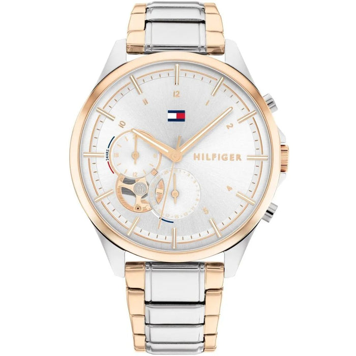 Tommy Hilfiger  Two-Tone Silver & Gold Watch with Skeleton Subdial 1782415 - Authentic