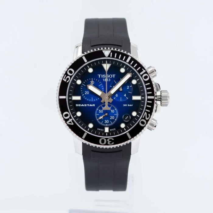 Tissot Seastar 1000 Chronograph Blue Dial Black Rubber Strap t120.417.17.041.00 - Swiss Factory