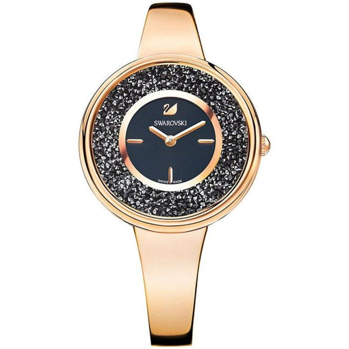 Swarovski Crystalline Oval Rose Gold Women’s Watch – Black Dial 5295334 - Authentic