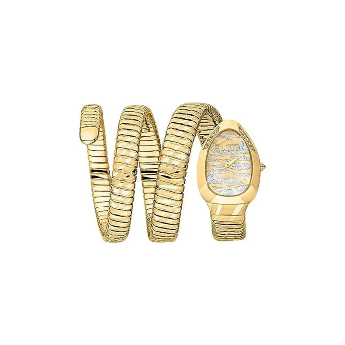 Just Cavalli Serpente Gold Glitter Dial Women’s Watch JC1L226M0025 - Authentic