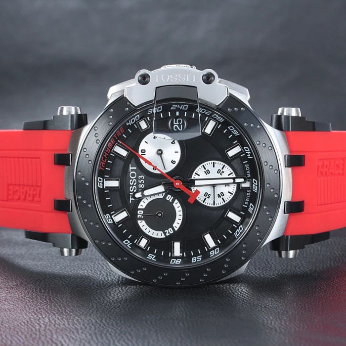 Tissot T-Race Chronograph – Red Rubber Strap t115.417.27.051.00 - Authentic