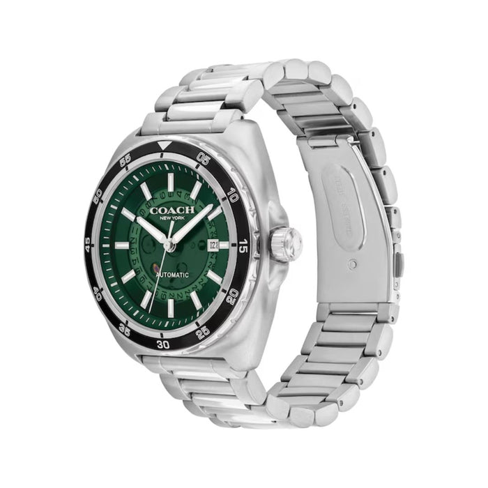Coach Men’s Automatic Watch – Green Dial, Stainless Steel Bracelet 14602713 - Authentic