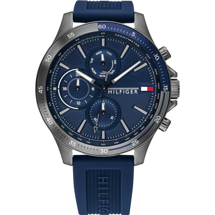 Tommy Hilfiger Men's Blue Multifunction Watch – Silicone Strap - 179121 - Authentic