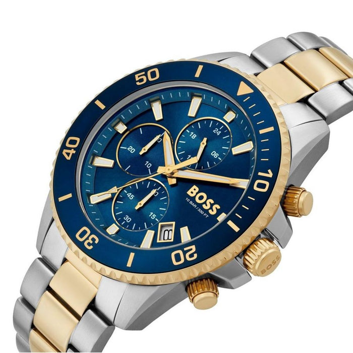 Hugo Boss Ocean Chronograph – Blue & Gold Two-Tone Stainless Steel 1514257 - Authentic