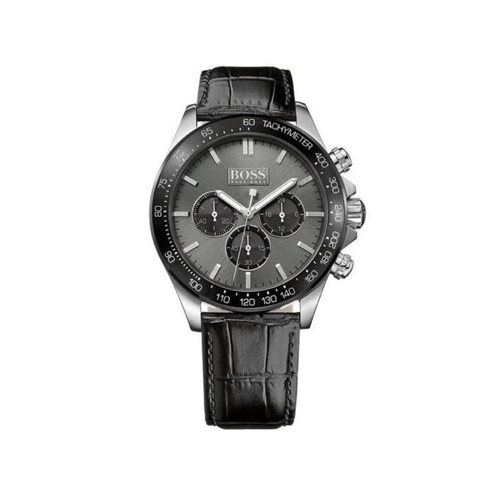 Hugo Boss Grandmaster Chronograph – Black Leather & Steel 1513177 - Authentic