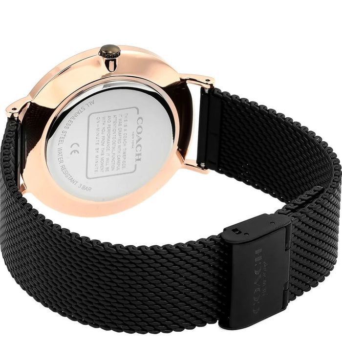 Coach Classic Watch – Rose Gold Case & Black Mesh Strap 14602470 - Authentic
