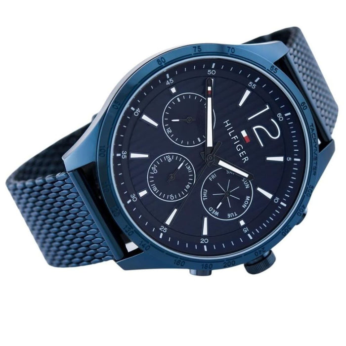 Tommy Hilfiger Men’s Blue Chronograph Watch with Mesh Bracelet 1791471 - Authentic