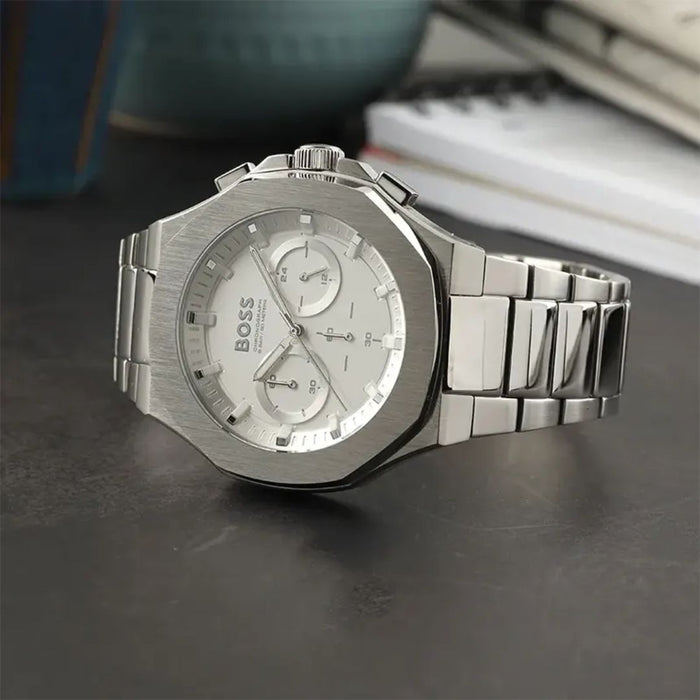 Hugo Boss Hero Sport Chronograph – Full Silver / Steel Edition 1514087 - Authentic