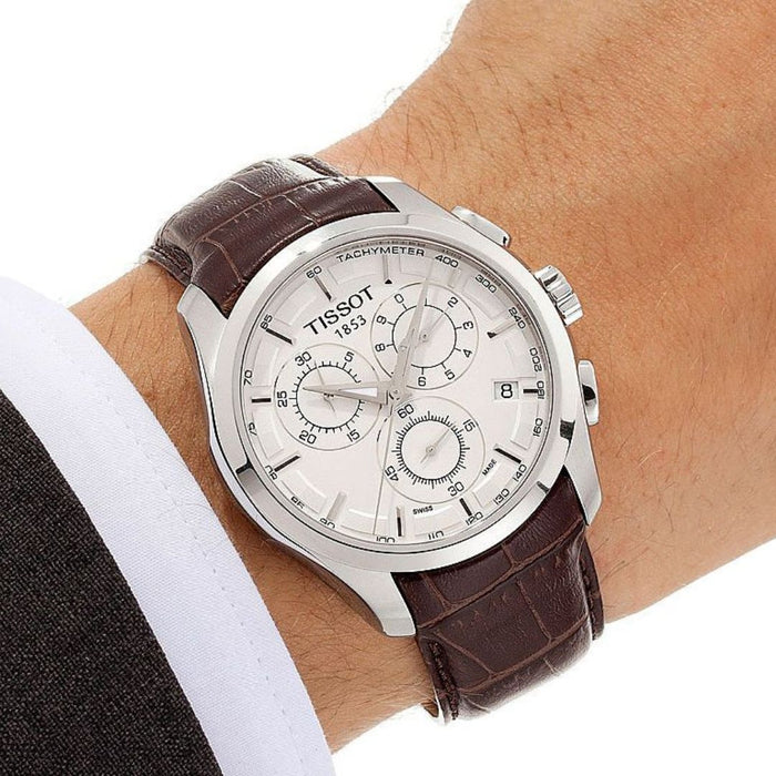 Tissot Chrono XL Classic White Dial – Brown Leather Strap t035.617.16.031.00 - Authentic