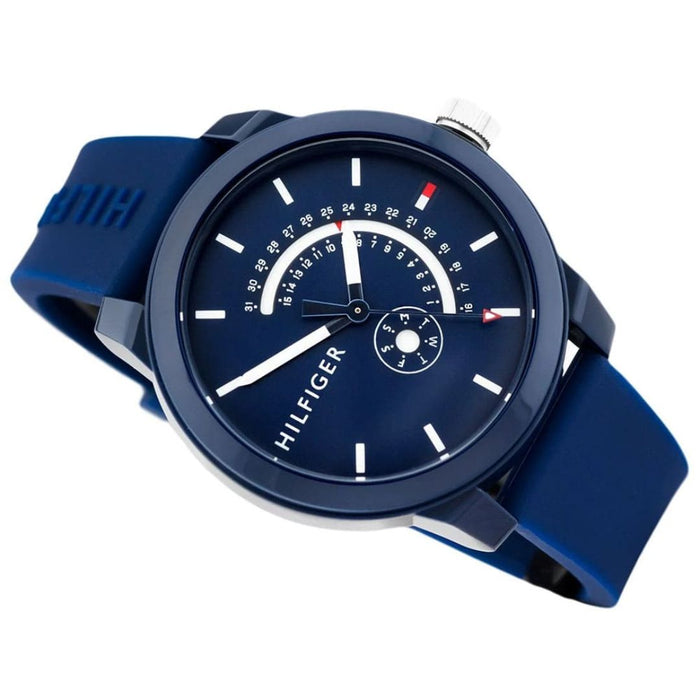 Tommy Hilfiger Men’s Blue Silicone Strap Multifunction Watch 1791482 - Authentic