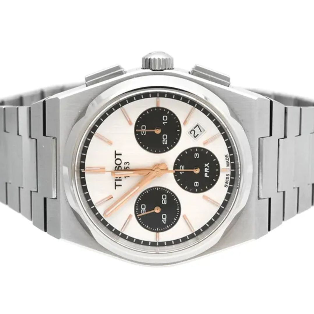 Tissot PRX Chronograph Silver Dial with Black Subdials Watch t120.427 ...