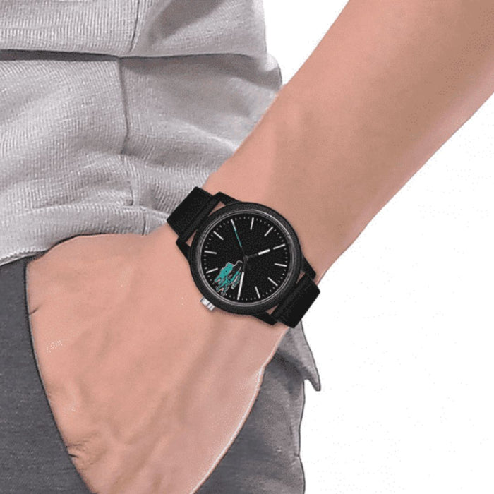 Lacoste Men’s 12.12 Black Silicone Strap Watch – Triple Crocodile Edition - 2011134 - Authentic