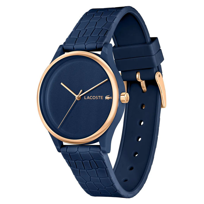 Lacoste Moon Navy Blue Silicone Strap Watch – 2001274 - Authentic