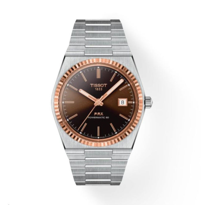 Tissot PRX Powermatic 80 – Brown Dial with Rose Gold Bezel | Men's Automatic Watch T931.407.41.291.00 - Swiss Factory
