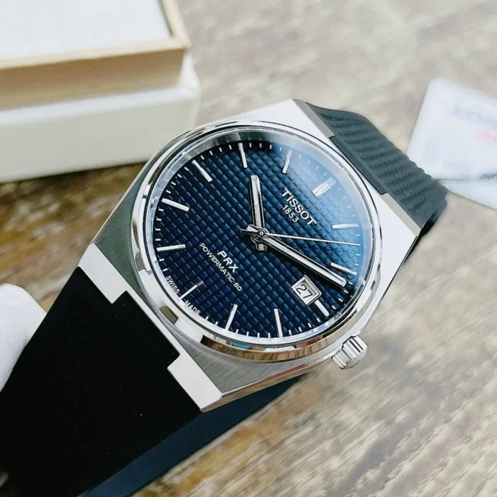 Tissot PRX Powermatic 80 Blue Dial Rubber Strap Watch t137.407.17.041.00 - Swiss Factory