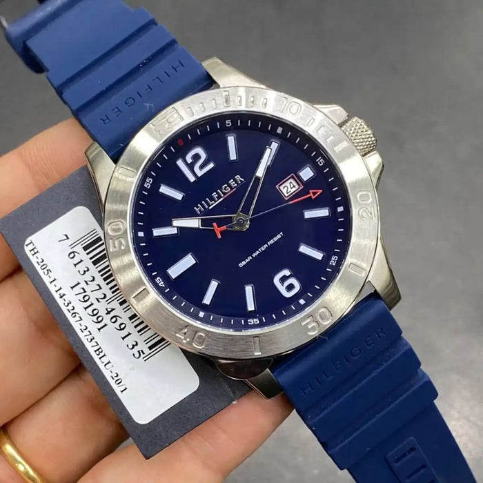 Tommy Hilfiger Men’s Blue Sport Watch with Silicone Strap 1791991 - Authentic