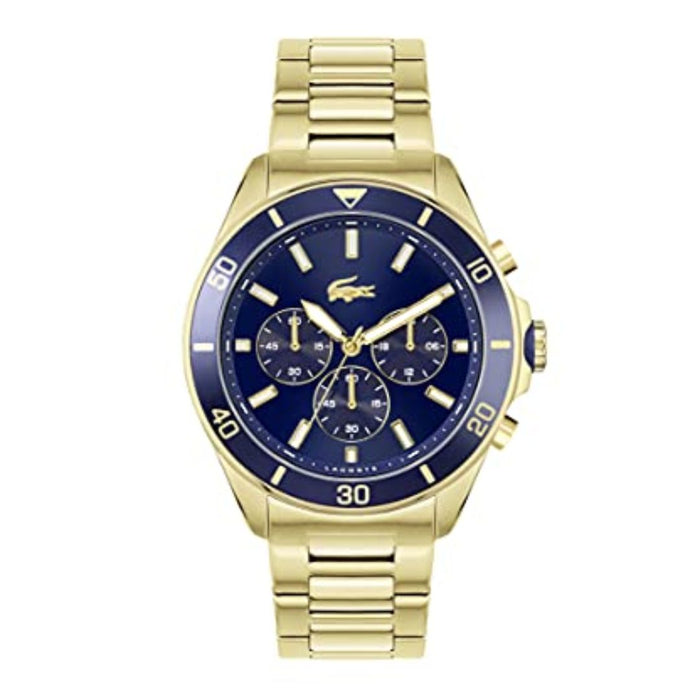 Lacoste Chronograph Gold-Tone Men’s Watch with Blue Dial - 2011151 - Authentic