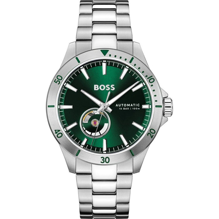Hugo Boss Automatic Men’s Watch – Green Dial | Open-Heart Movement 1514200 - Authentic