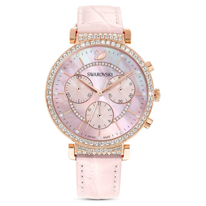Swarovski Crystalline Delight Chronograph Pink Mother-of-Pearl Watch - 5580352 - Authentic