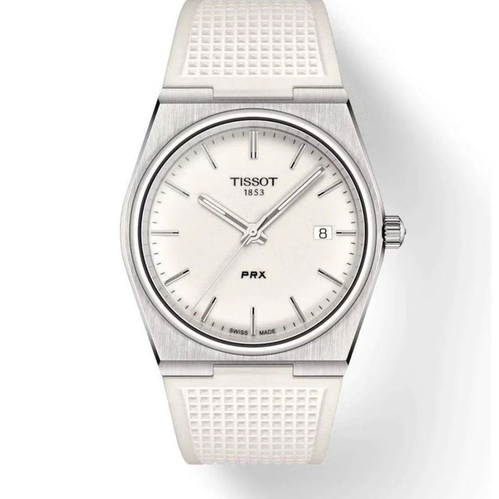 Tissot PRX Quartz – White Dial Rubber Strap t137.410.17.011.00 - Authentic