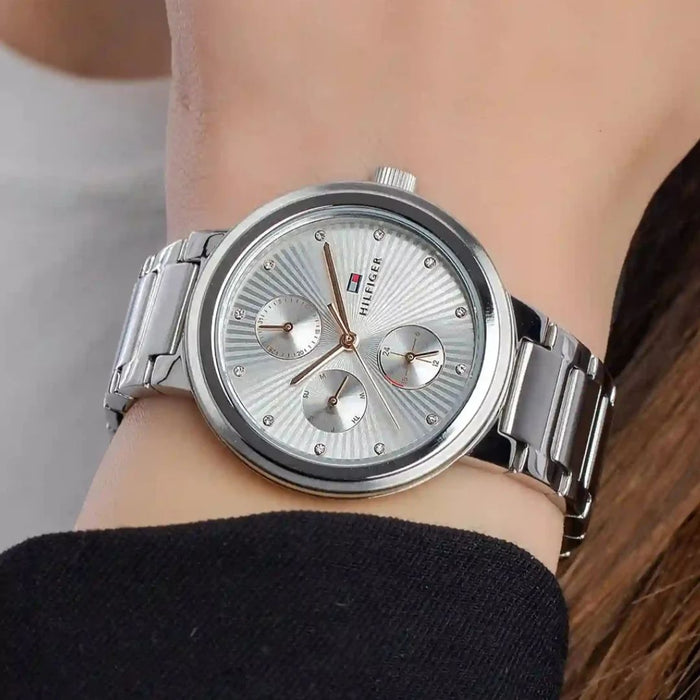 Tommy Hilfiger Women’s Silver & Rose Gold Chronograph Watch 1782532 - Authentic