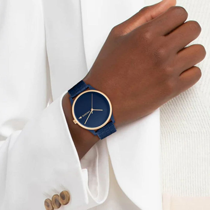 Lacoste Moon Navy Blue Silicone Strap Watch – 2001274 - Authentic
