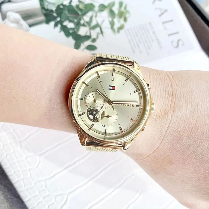 Tommy Hilfiger Gold Mesh Multifunction  1782417 - Authentic