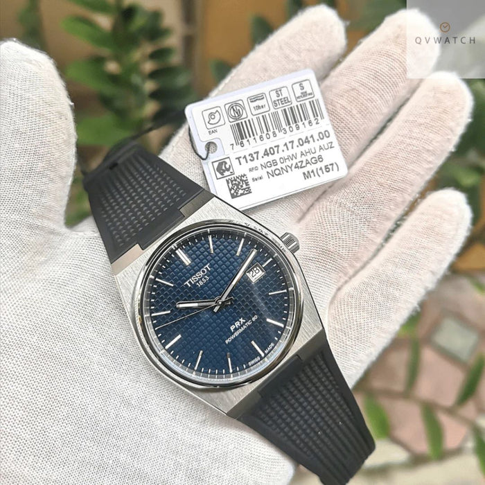 Tissot PRX Powermatic 80 Blue Dial Rubber Strap Watch t137.407.17.041.00 - Swiss Factory