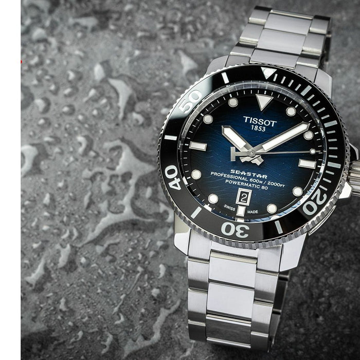 Tissot Seastar 2000 Professional Powermatic 80 Blue Gradient Dial Men’s Watch t120.607.11.041.01 -Swiss Factory
