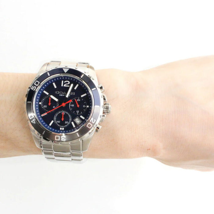 Coach Men’s Chronograph Watch – Blue Dial Stainless Steel Bracelet 14602555 - Authentic