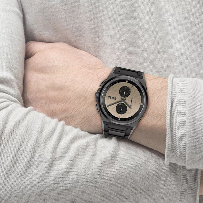 Hugo Boss Sport Luxe Chronograph – Black & Champagne Dial 1514043 - Authentic