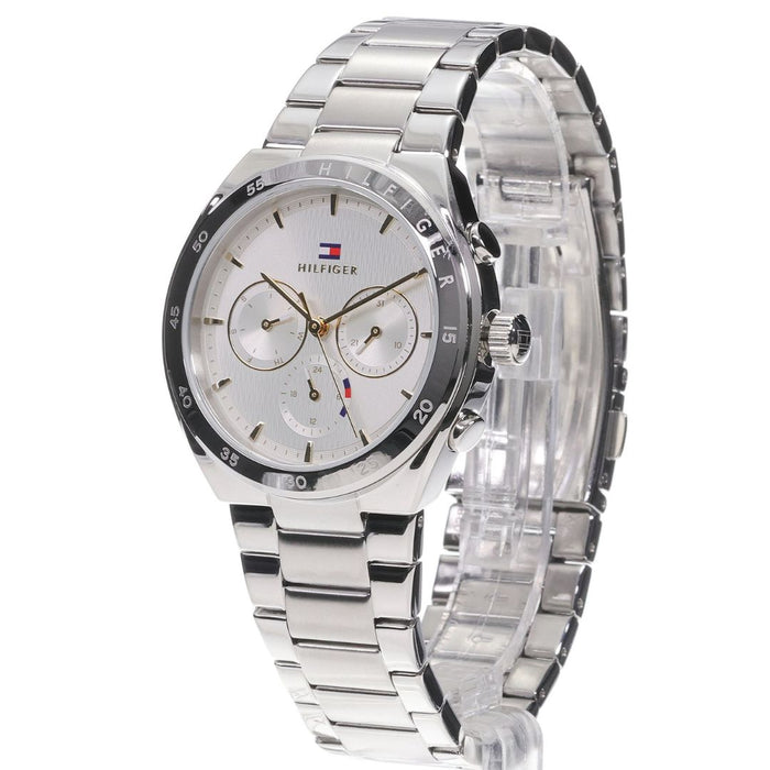 Tommy Hilfiger  Silver Chronograph Watch with White Textured Dial 1782573 - Authentic
