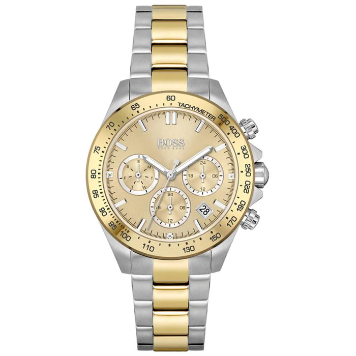 Hugo Boss Two-Tone Gold & Silver Chronograph Ladies Watch 1502618 - Authentic