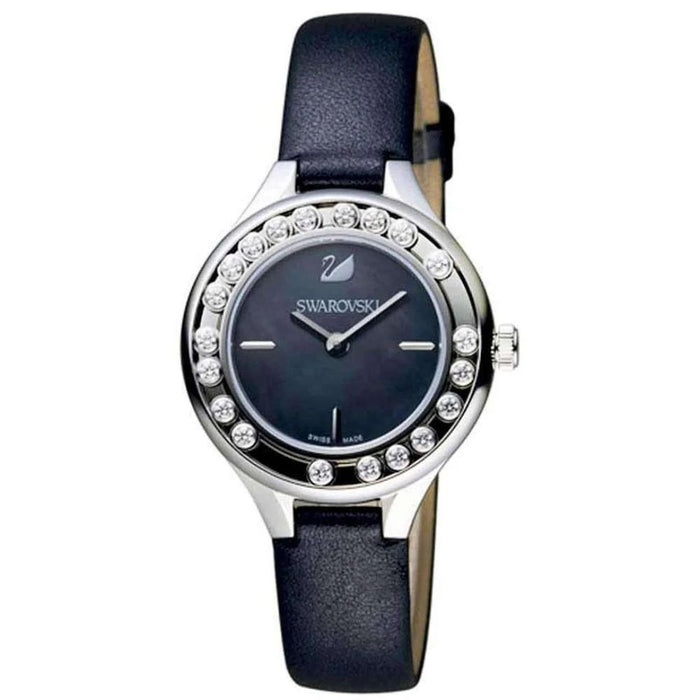 Swarovski Lovely Crystals Mini Black Leather Watch 5242898 - Authentic