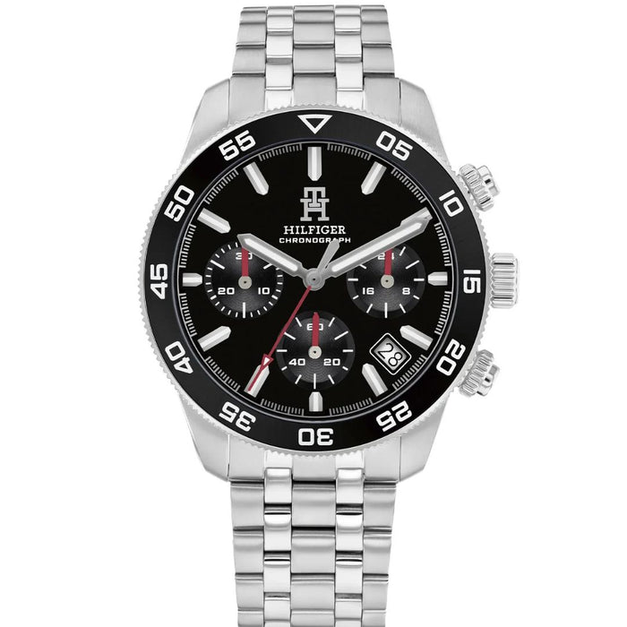 Tommy Hilfiger Chronograph – Silver Stainless Steel with Black Dial 1792156 - Authentic