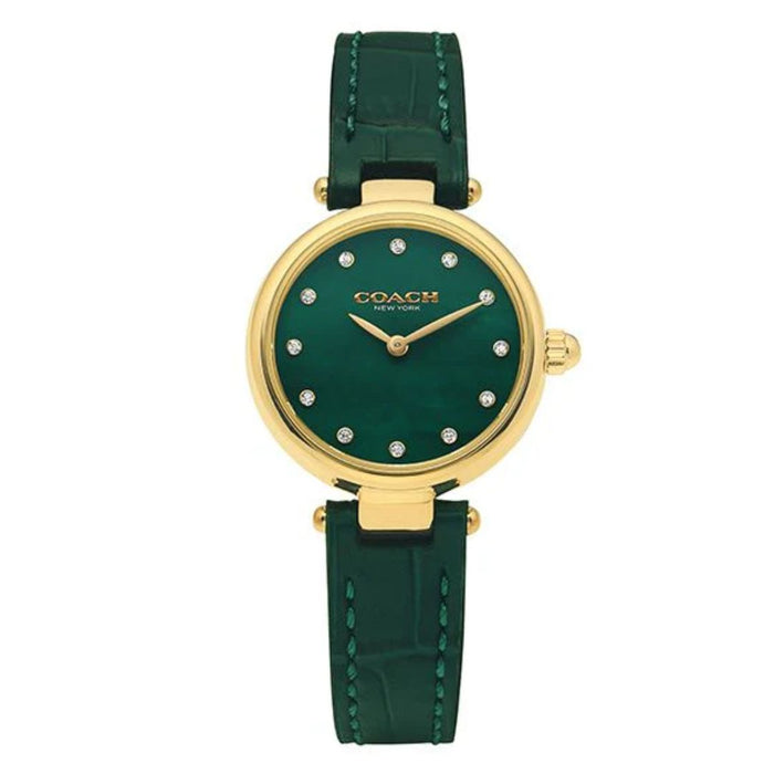 Coach Women’s Gold-Tone Quartz Watch – Green Dial with Crystal Markers 14503534 - Authentic