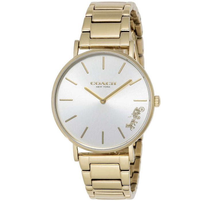 Coach Gold Stainless Steel Watch – Silver Dial with Gold Accents 14503345 - Authentic