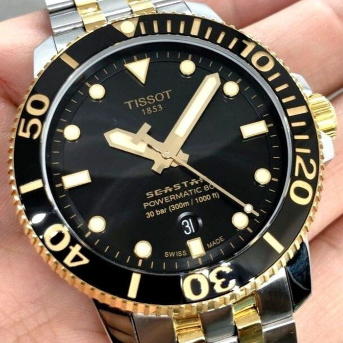 Tissot Seastar 1000 Powermatic 80 Two-Tone Black & Gold Men’s Watch t120.407.22.051.00 - Swiss Factory