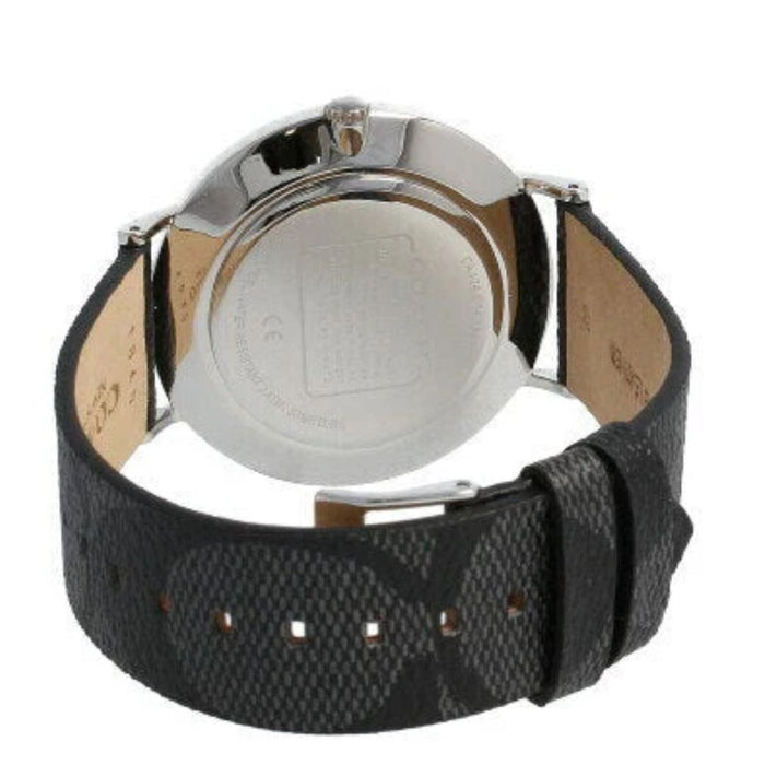 Coach New York Slim Black Dial Watch with Patterned Leather Strap - 14602157 - Authentic