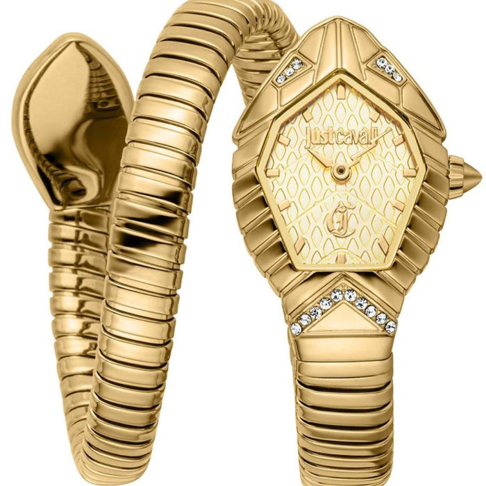 Just Cavalli Serpente Gold Crystal Women’s Watch JC1L356M0025 - Authentic